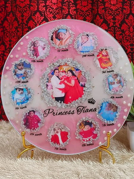 12 month Baby Photo Preserve Resin Art