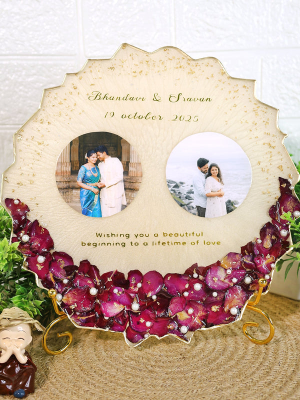 Rose & Moti Coated Beautiful Resin Art