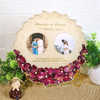 Rose & Moti Coated Beautiful Resin Art
