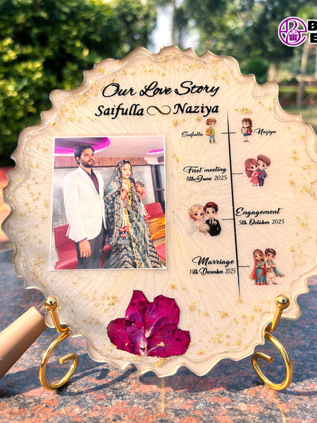 Personalized Love Story Resin Art For Couple