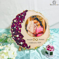 Personalized rose petals Resin Art Frame