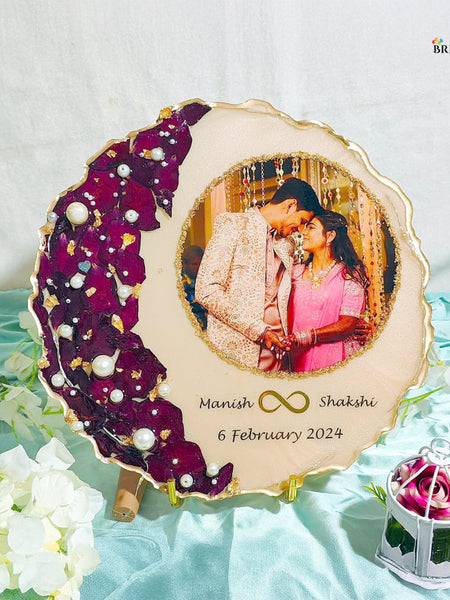 Personalized rose petals Resin Art Frame