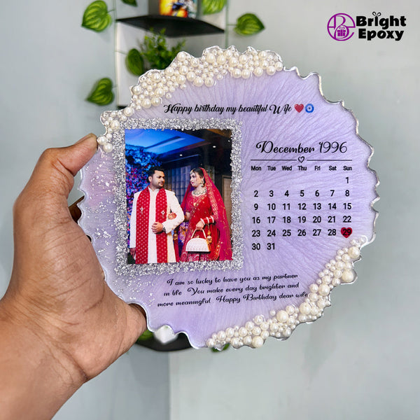 Customized Calendar & Pearl Resin Art Frame