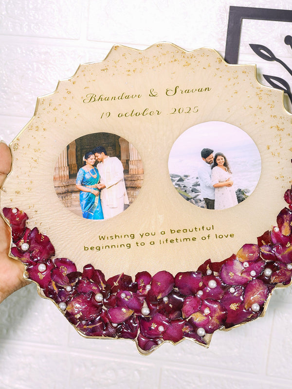 Rose & Moti Coated Beautiful Resin Art