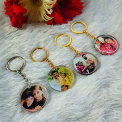 Round Resin Photo Keychain