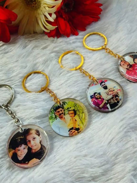 Round Resin Photo Keychain
